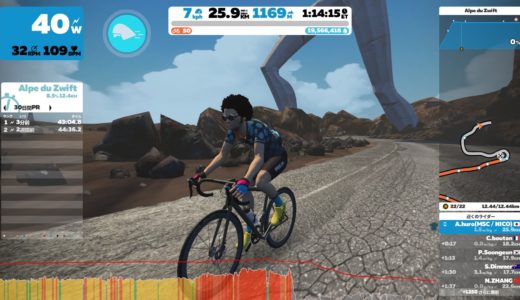 Alpe du Zwift でSST。43’01