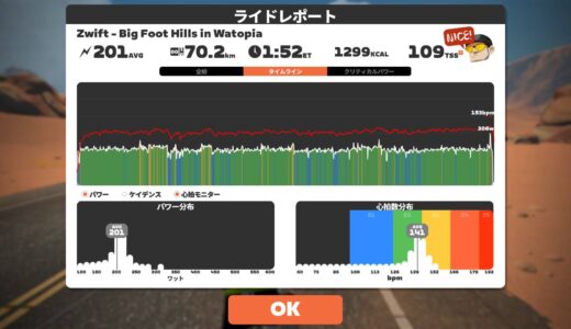 Big Foot Hillsでベースライド1時間50分